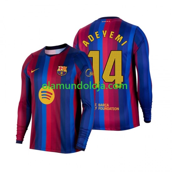 Camisola FC Barcelona Karim Adeyemi 14 Homem Equipamento Primeiro 2026-2027 Manga Comprida